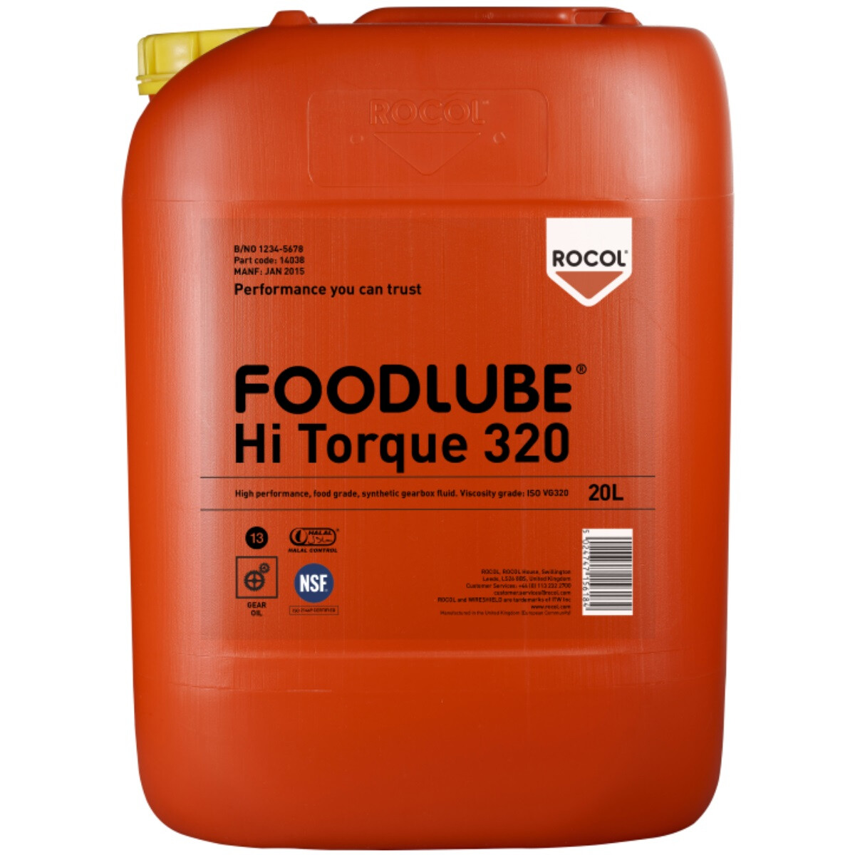 Rocol 15765 Foodlube Hi Torque 320食用宝齿轮箱油
