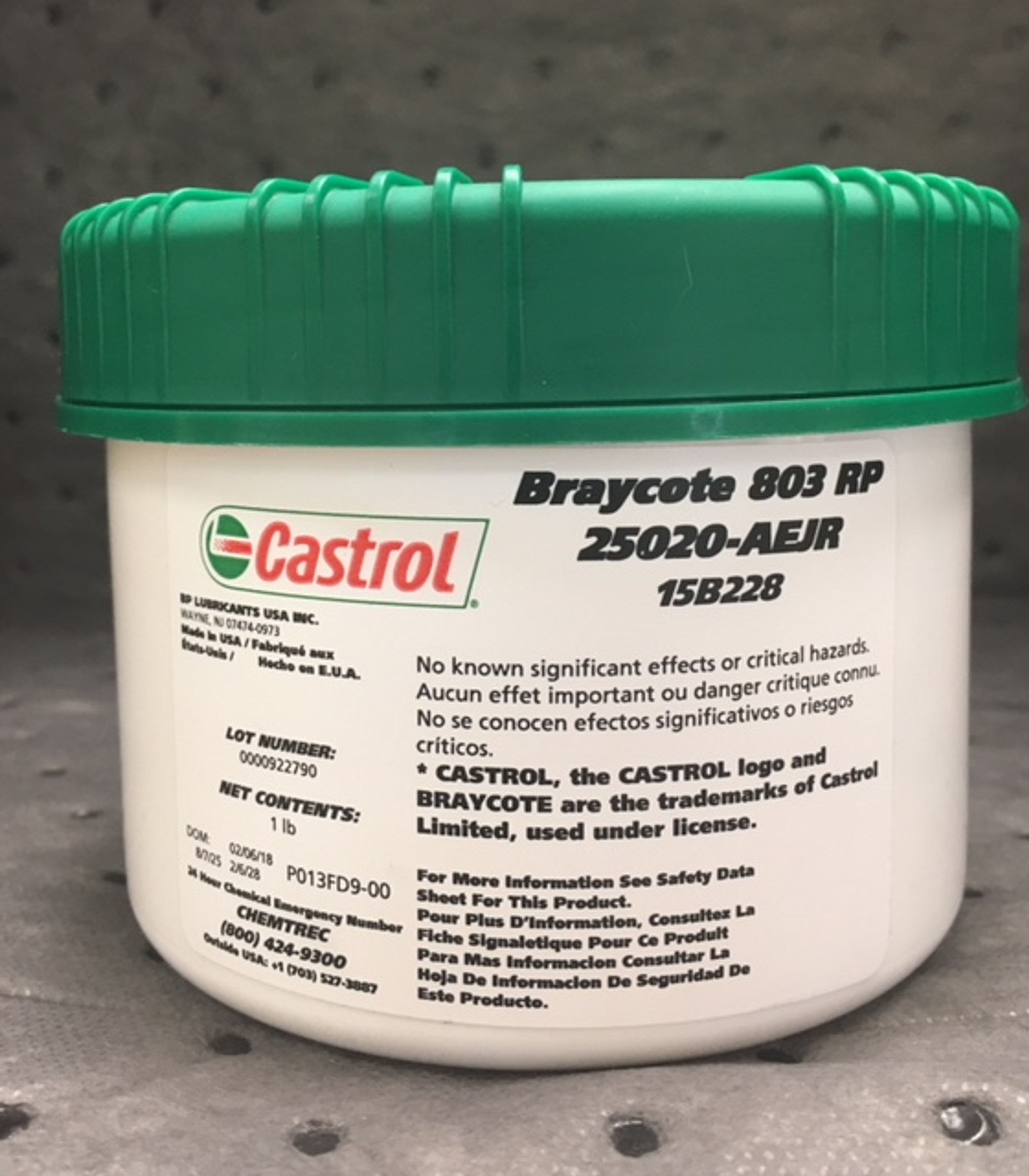 Castrol Braycote 803 RP被开发用于预期长期暴露于高温或硬真空的应用。本产品完全兼容直接或间接接触液态和气态氧(LOX/GOX)。Castrol Braycote 803 RP在暴露于强酸和氧化剂时是稳定的。一般来说,全氟润滑脂由于其固有的惰性而具有优异的保质期。